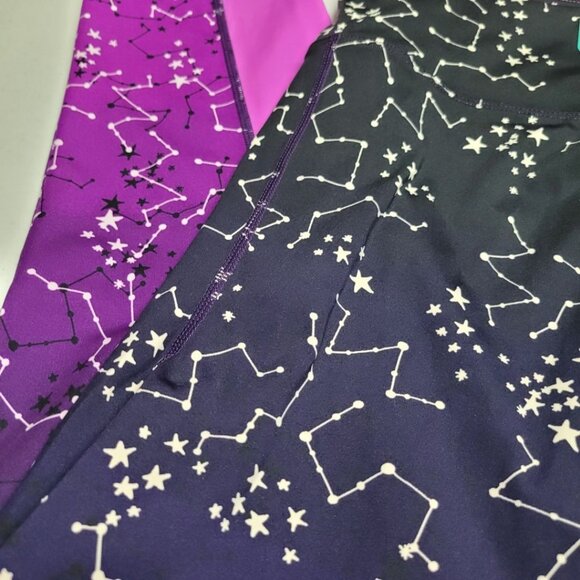 Lularoe Rise Athletic Leggings Constellation Workout Womens Plus Size 3X Pink - Picture 4 of 6